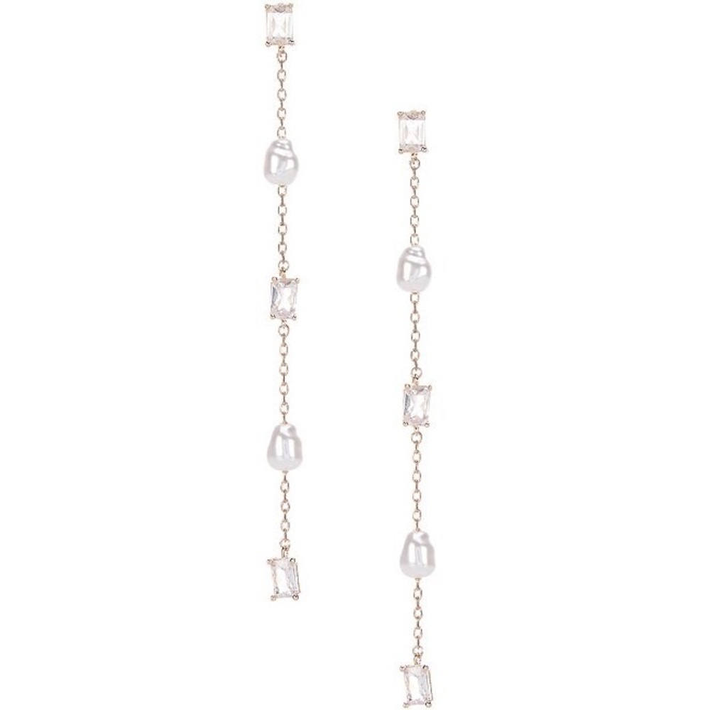 Borrowed & Blue By Southern Living Cubic Zirconia Stone & Pearl Linear Earrings